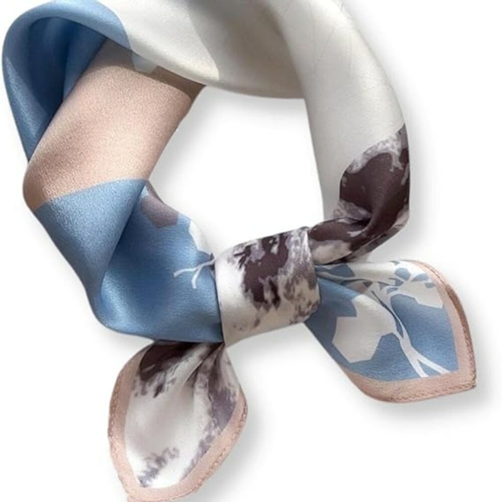 Silk Neck Scarf 21"x21" Small Square Scarfs‎ for Women Statement Fashion